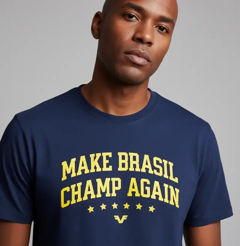 Camiseta Make Brasil Champ Again - Copa do Mundo