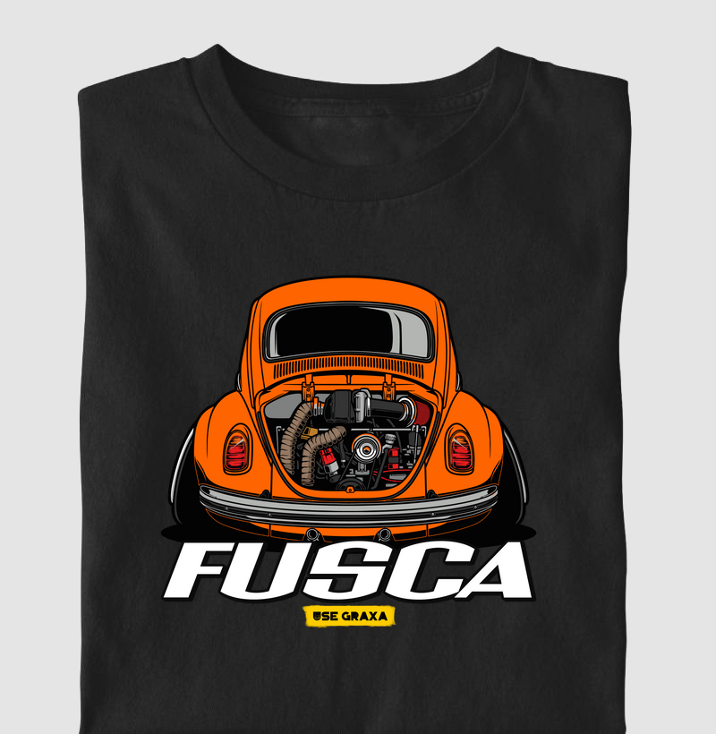 Fusca Turbo Laranja Escrita