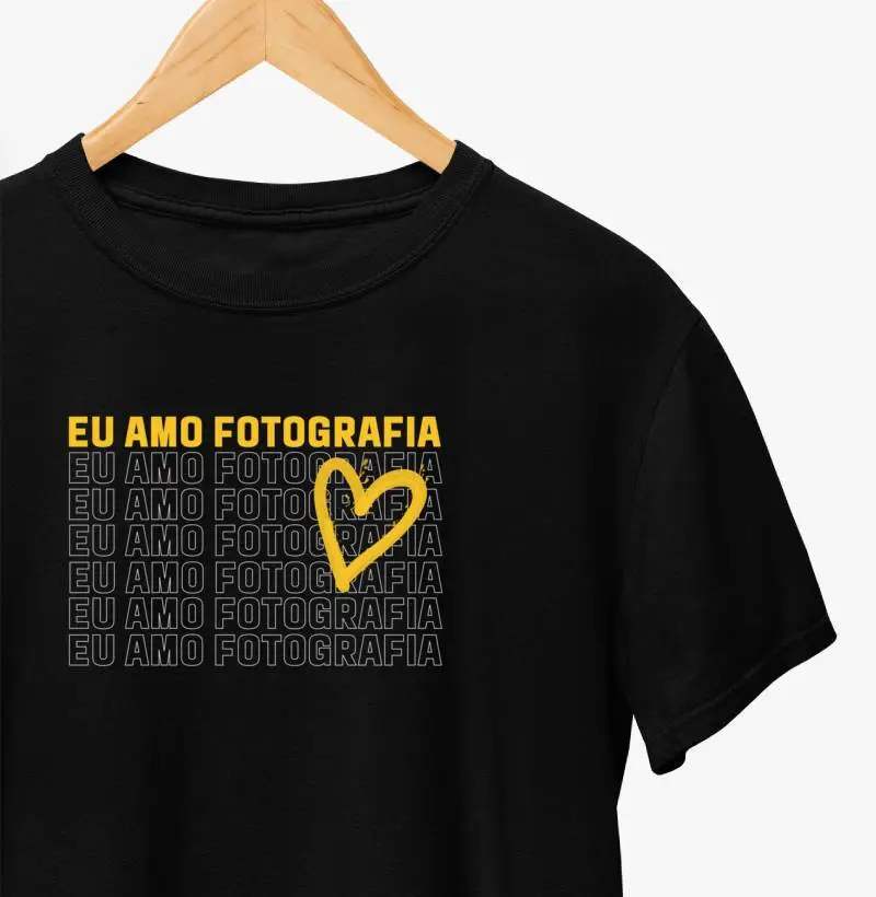 Camiseta eu amo fotografia