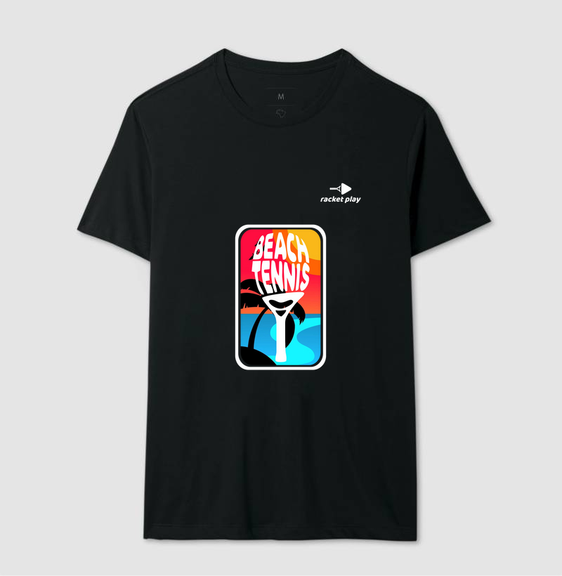 Camiseta - Beach Tennis - Raquete Sunset