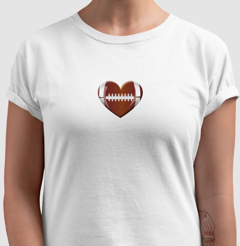 Camiseta algodão "Football no coração"