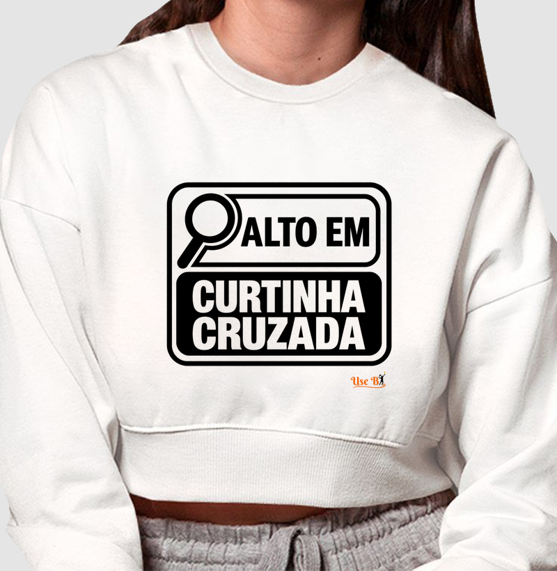Alto em Curtinha Cruzada - Cropped Moletom