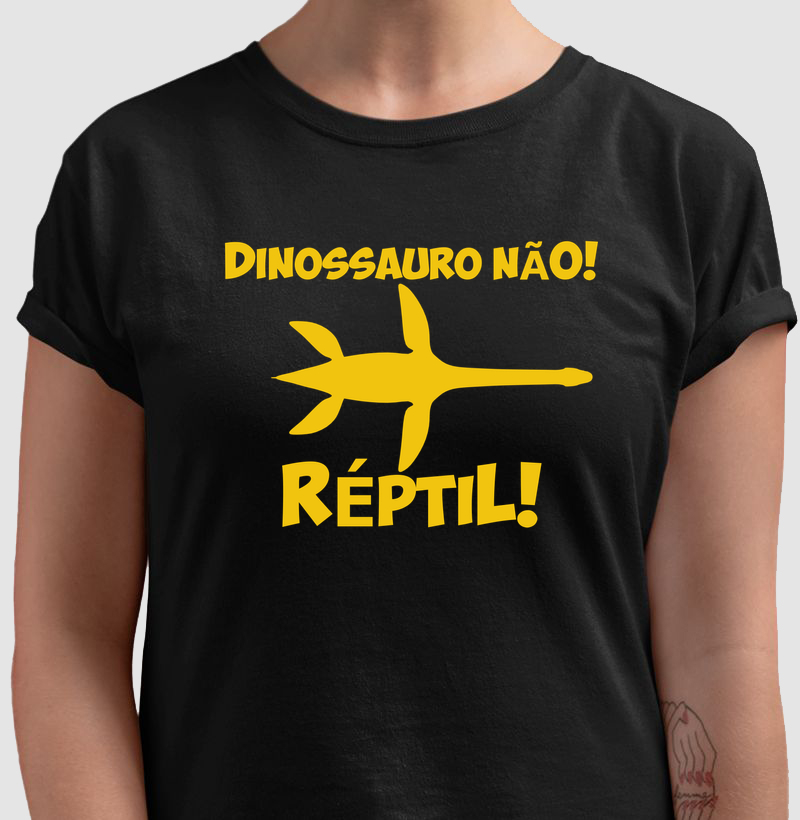 Camiseta Dinossauro Não! Plesiosaurus Algodão Premium Dinoloco