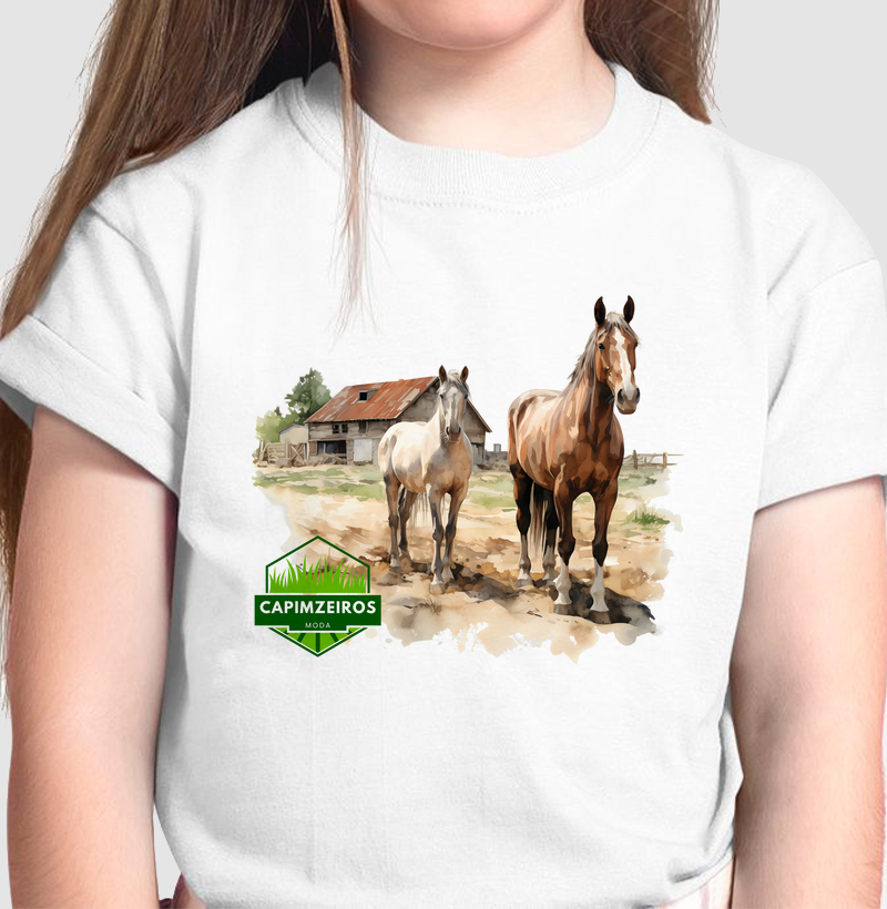Camiseta Infantil Unissex Capimzeiros - Cavalos & Potros 1