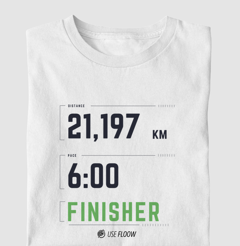 Camiseta Meia Maratona - Finisher 21 K Pace 6:00