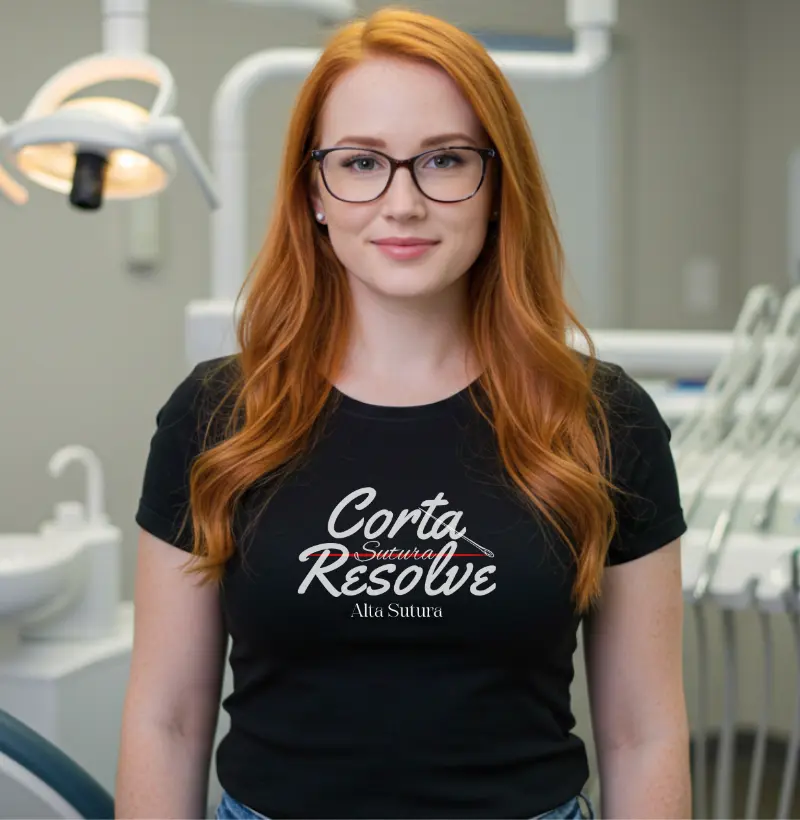 Camiseta Unissex 100% Algodão - Corta Sutura Resolve