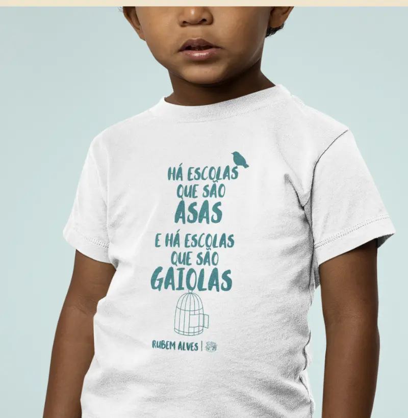 Camiseta Mini - Gaiolas e Asas | Rubem Alves