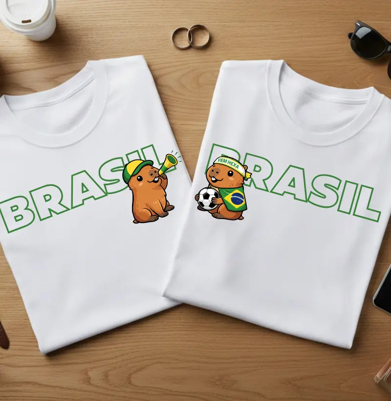 Camiseta Casal “Brasil” – Capivara Torcedora #205