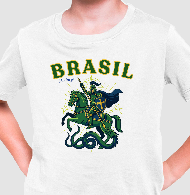 Camiseta Infantil Brasil São Jorge