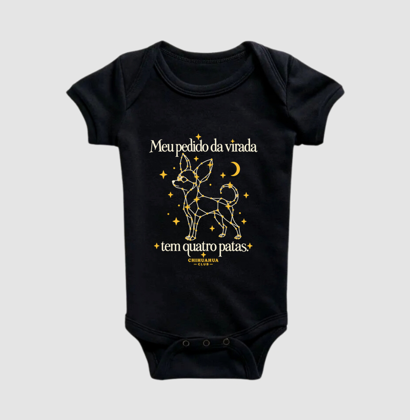 Meu pedido da virada tem 4 patas  - Body Infantil