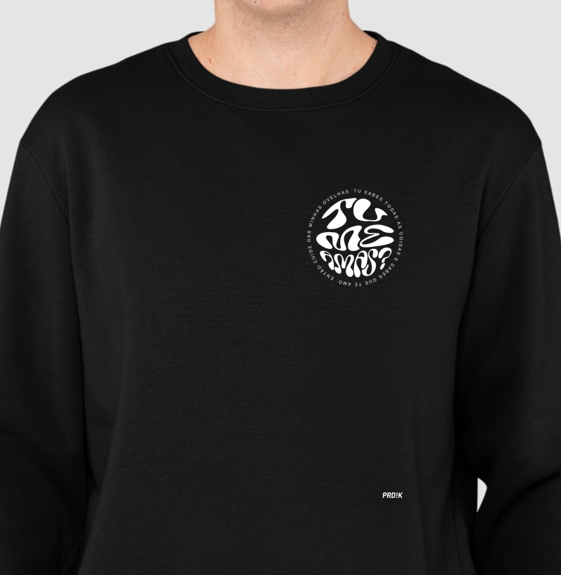 Moletom Fechado com Estampa - Tu Me Amas?