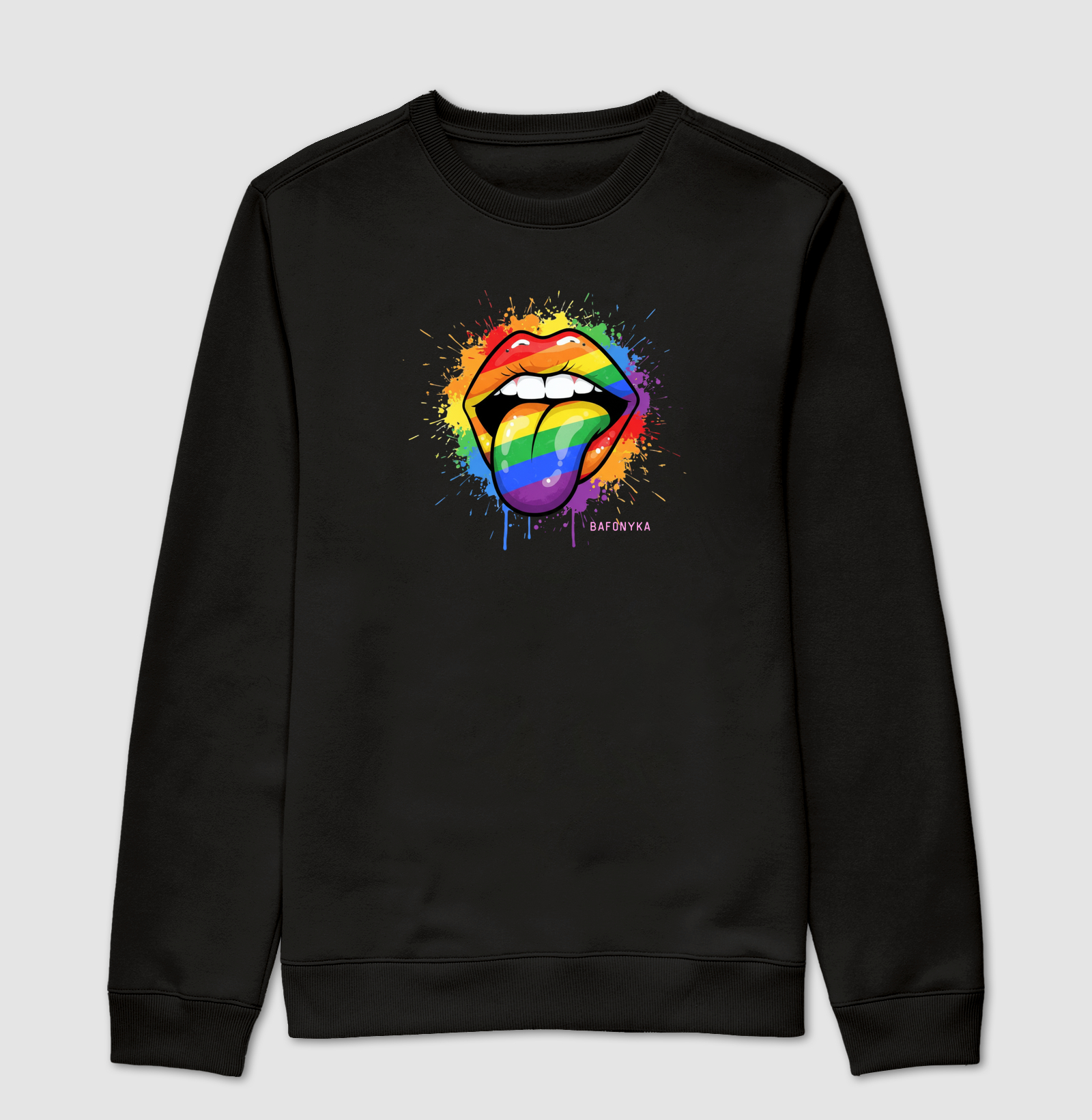 Suéter Moletom Risco de Atrevimento: Boca do Orgulho LGBTQIA+ 😜