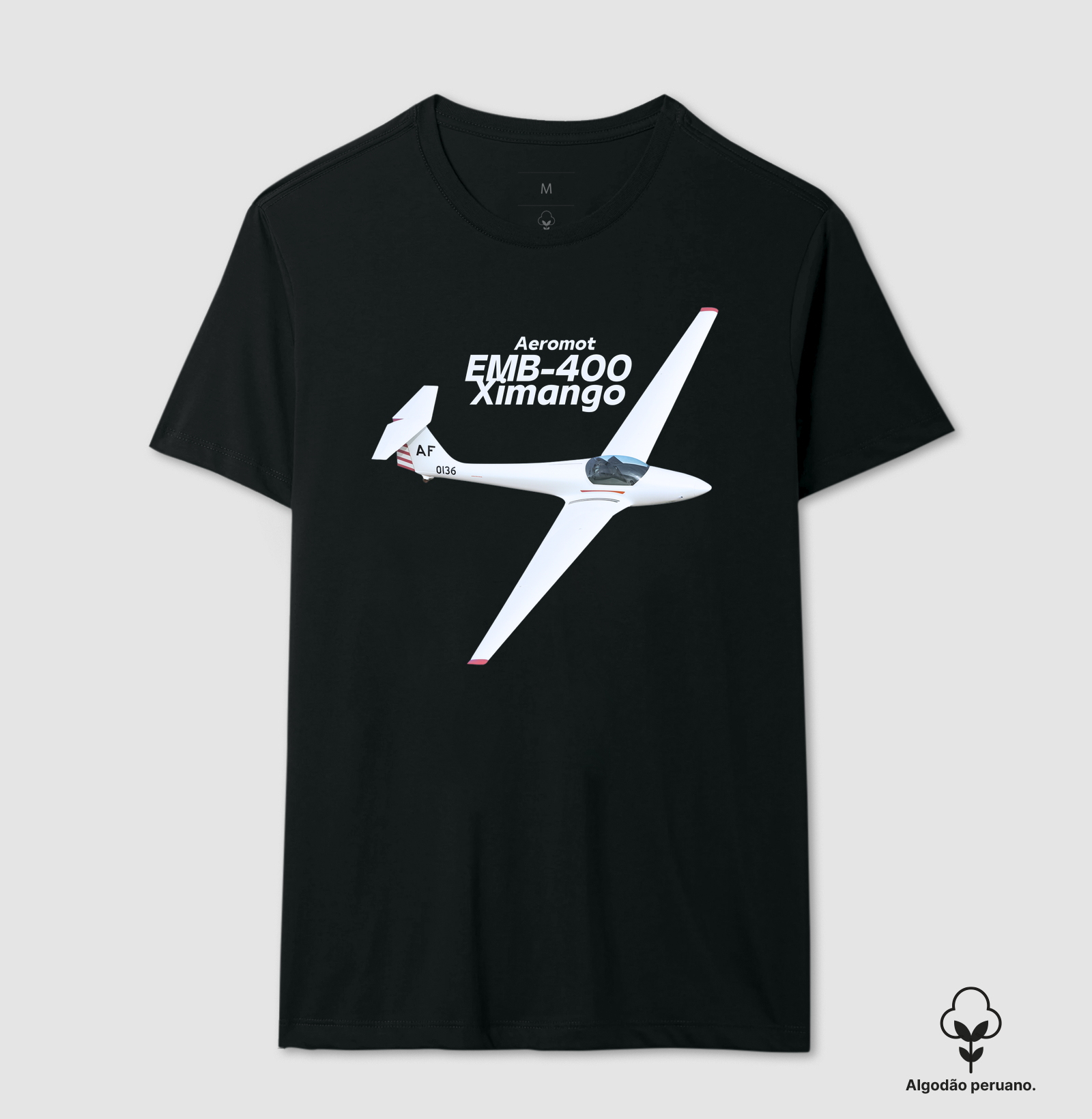 Planador - EMB-400  Ximango Aeromot - Camiseta Algodão Peruano