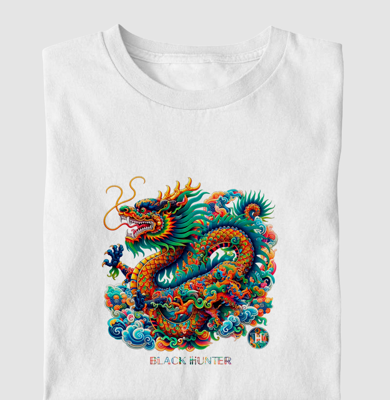 camiseta dragao oriental black hunter