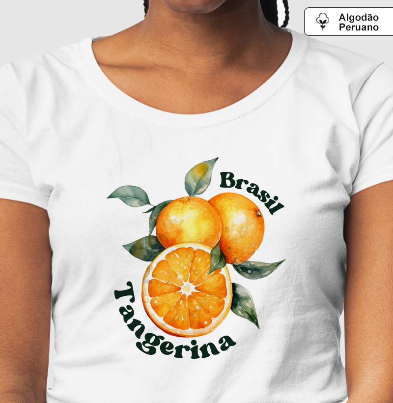 Camiseta Algodão Peruano Tangerina