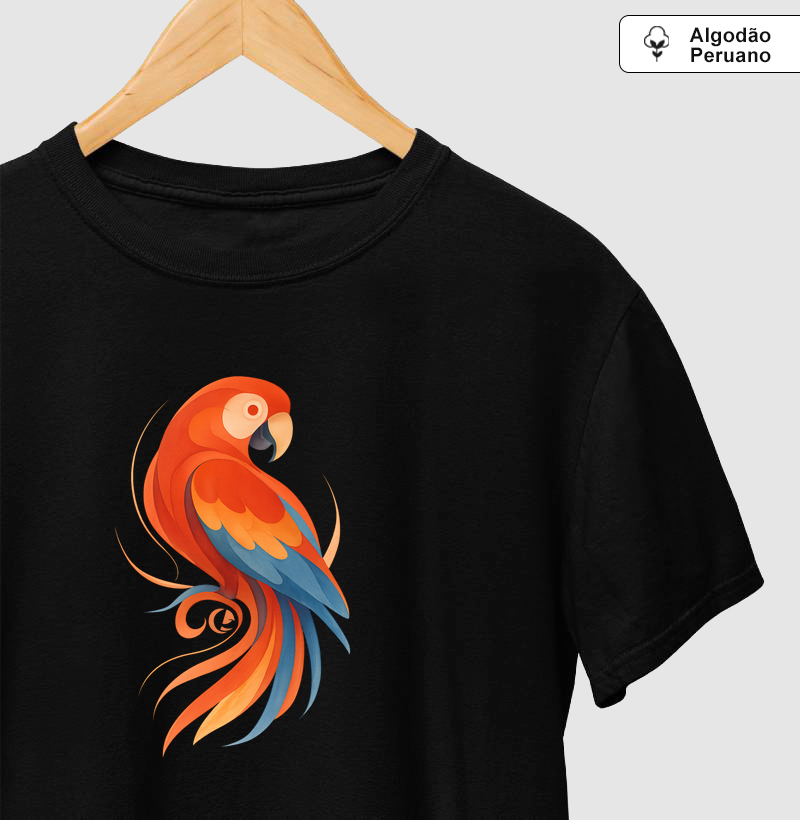 Camiseta Algodão Peruano Arara Vermelha - Movimento
