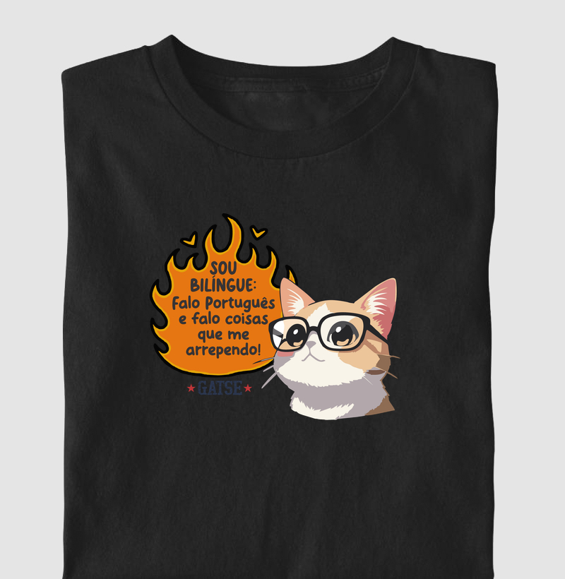 Gato Bilíngue - Camiseta