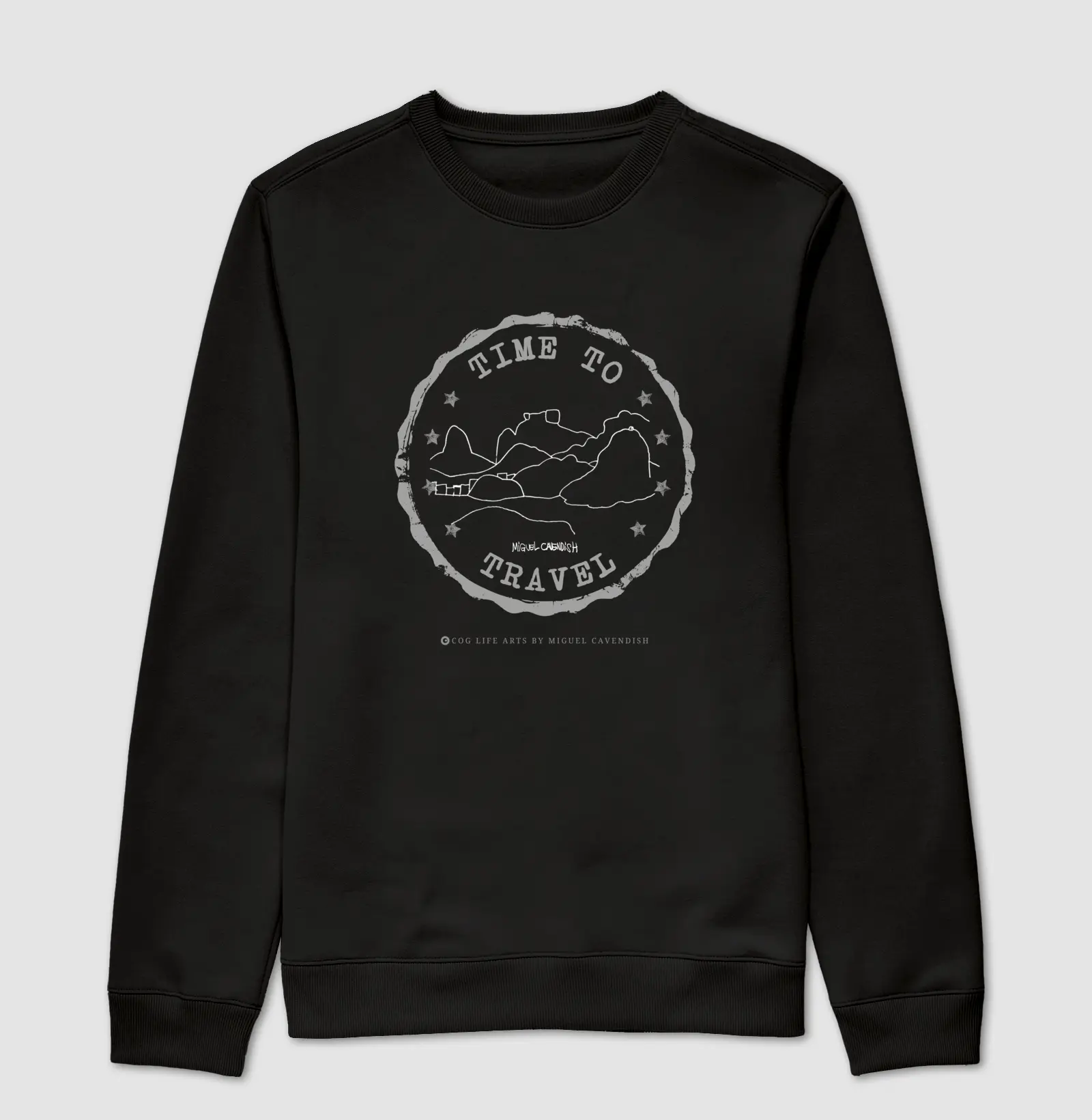 Suéter Preto Time To Travel by Miguel Cavendish