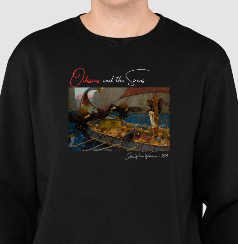 Odisseu e as Sereias — Waterhouse, 1891 - Suéter Moletom