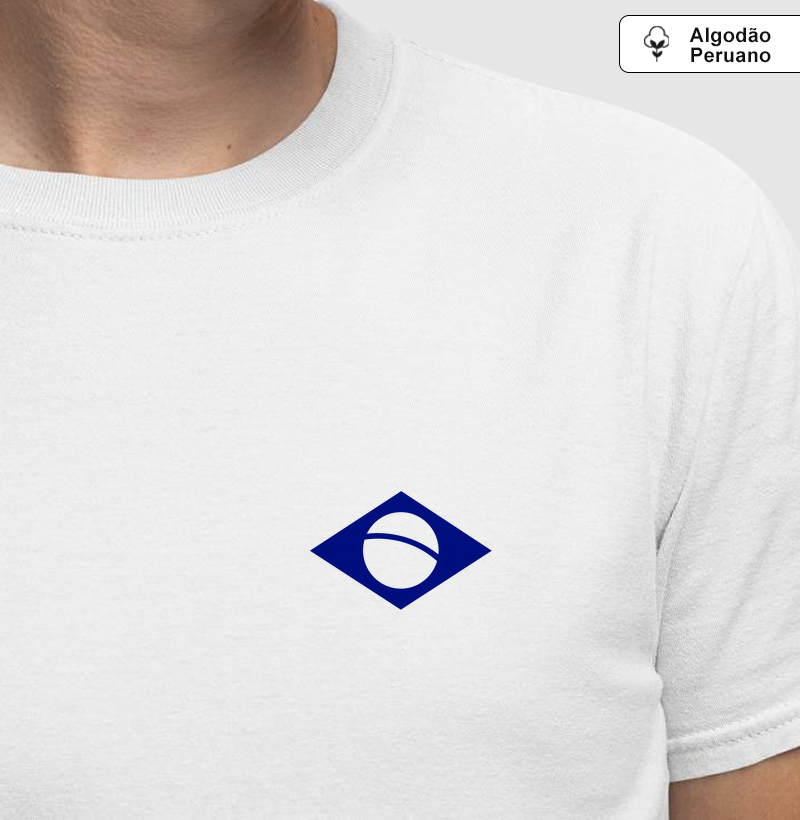 Camiseta Algodão Peruano Bandeira Minimalista