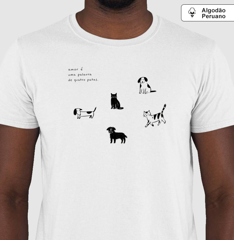 Algodão Peruano Amor é uma palavra de quatro patas