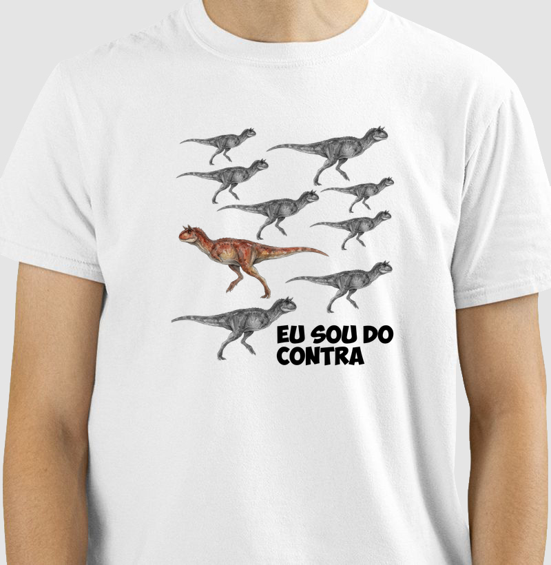 Camisa Algodão Estampada Eu Sou Do Contra Carnotauro Premium Dinoloco