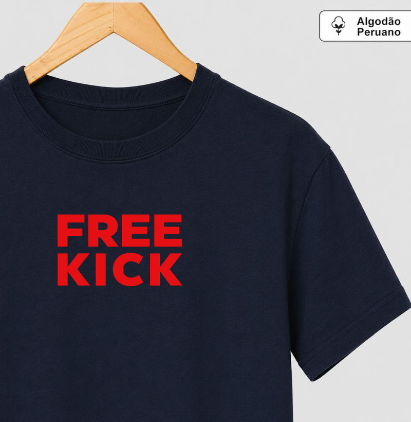 CAMISETA ALGODÃO PERUANO FREE KICK VERMELHO - Camiseta Algodão Peruano