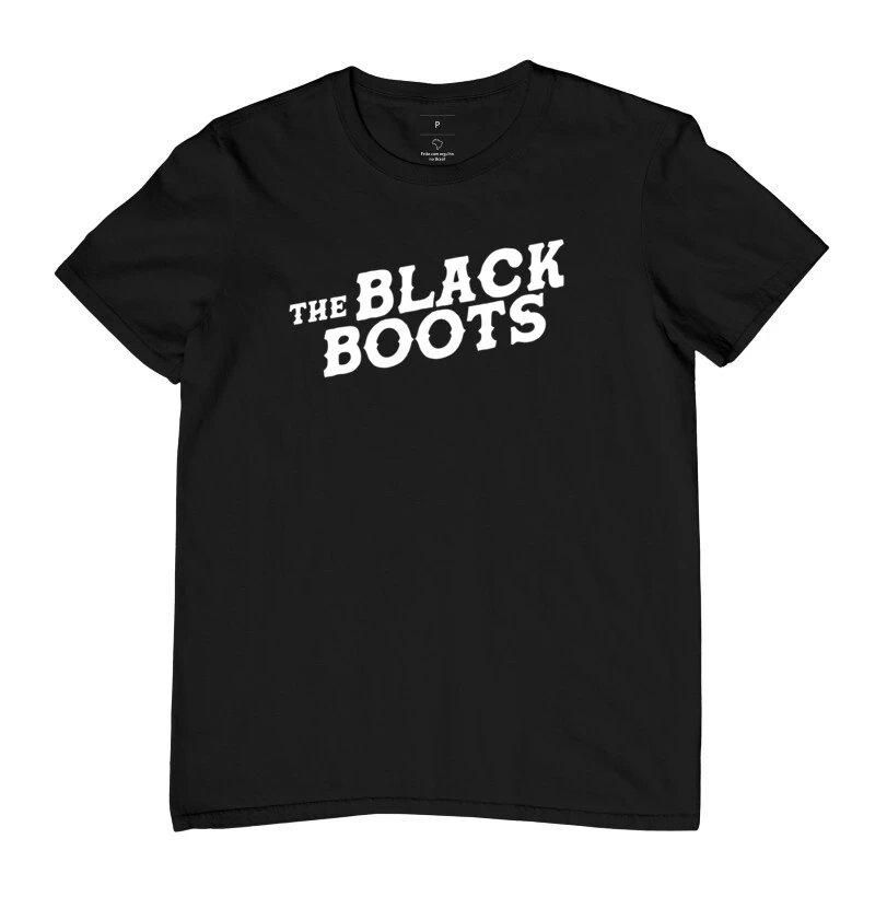 Camiseta Preta Masculina - The Black Boots (Logo Branco)