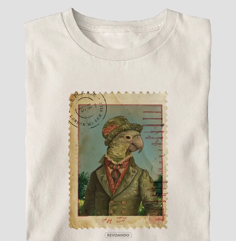 Aves em selo - Papagaio - Oversized