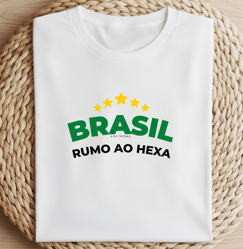Camiseta Brasil Rumo ao Hexa | Torcida Brasileira | Copa do Mundo