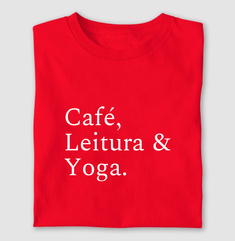 Café, leitura e yoga