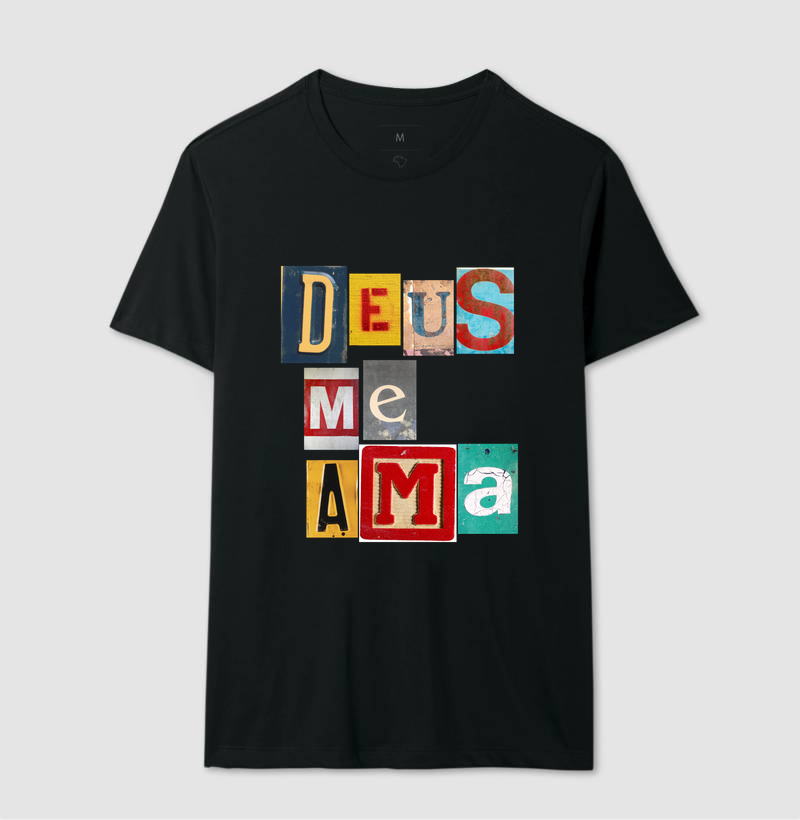 Camiseta Cristã Deus Me Ama