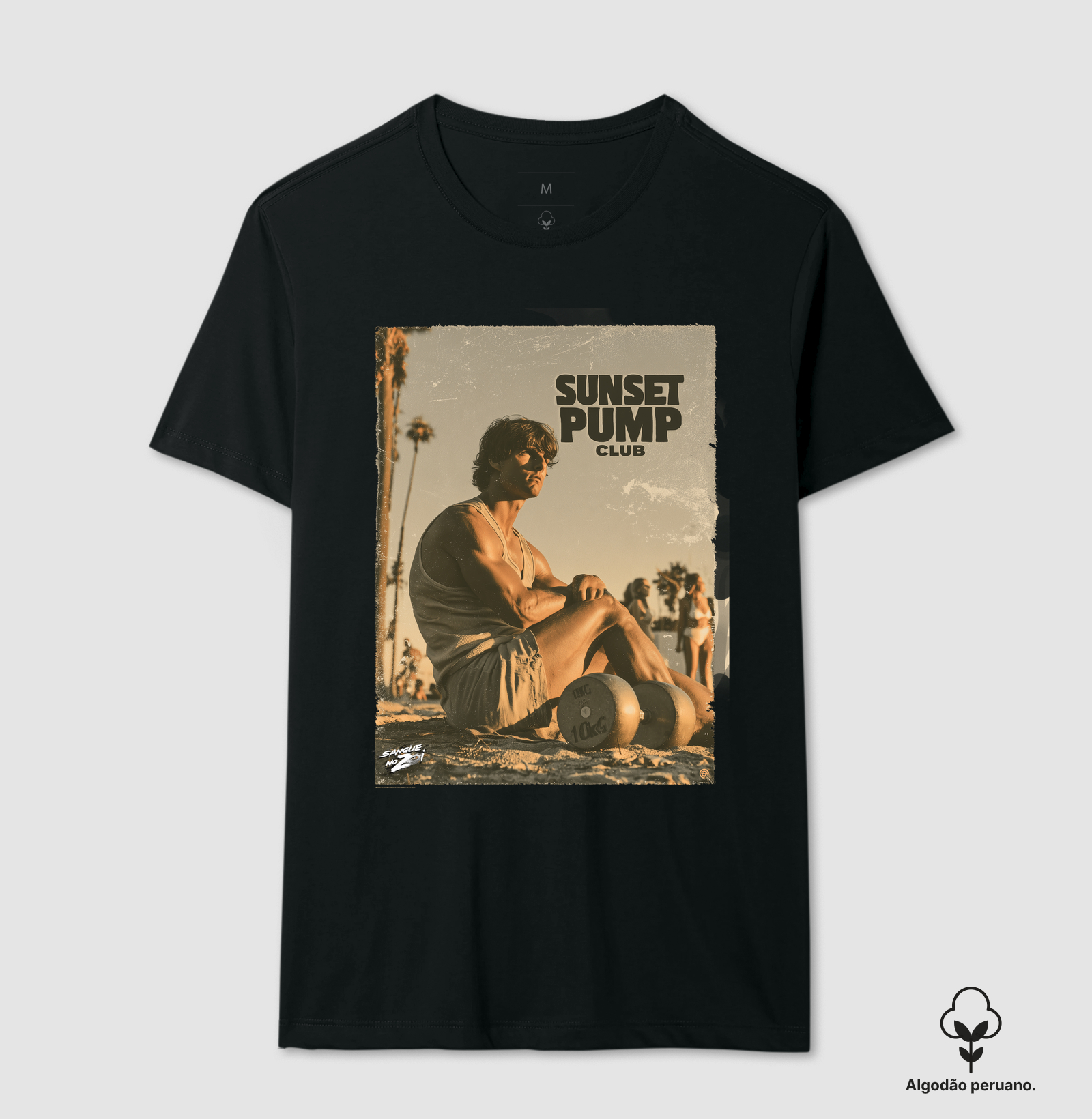Sunset pump club 01 - Camiseta Algodão Peruano