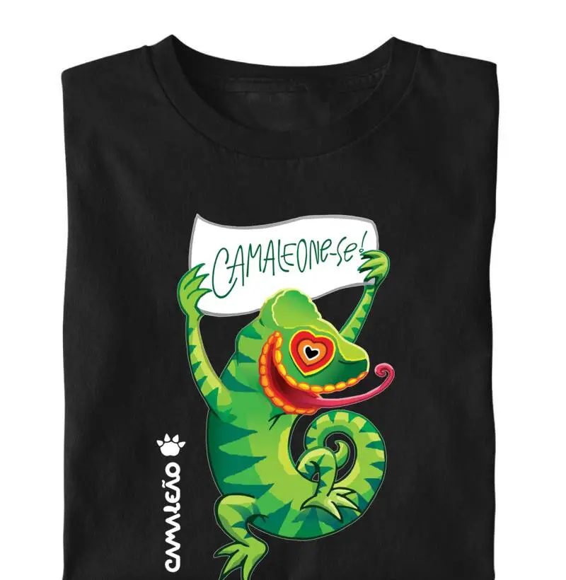 Camiseta Masculina Camaleão - Camaleone-se Cartaz