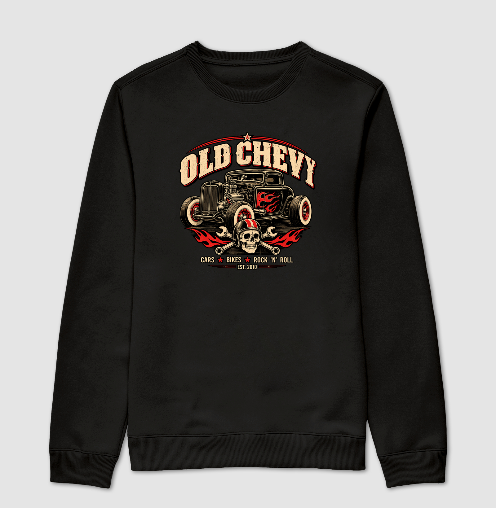 Hot Rod Reaper | Road Rebels - Old Chevy - Suéter Moletom