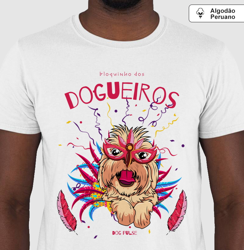 Camiseta Algodão Peruano Dog Pulse - Bloquinho dos Dogueiros - AuAu Folia