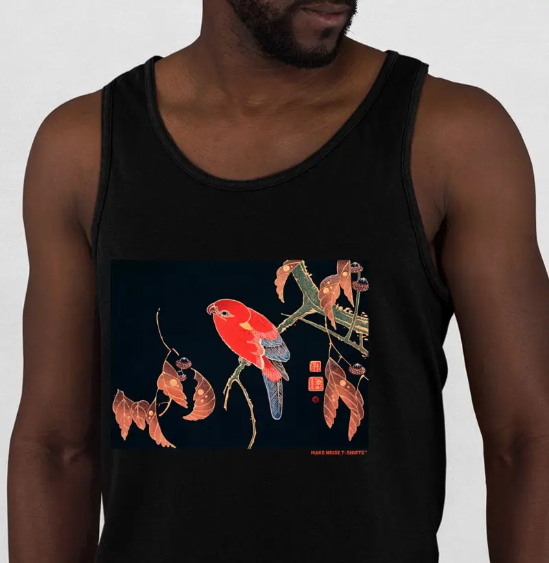  RED PARROT ON THE BRANCH OF A TREE de Ito Jakuchu.