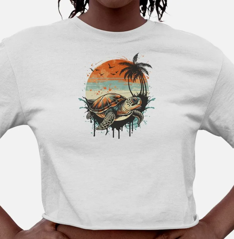 Camisa Cropped Tartaruga