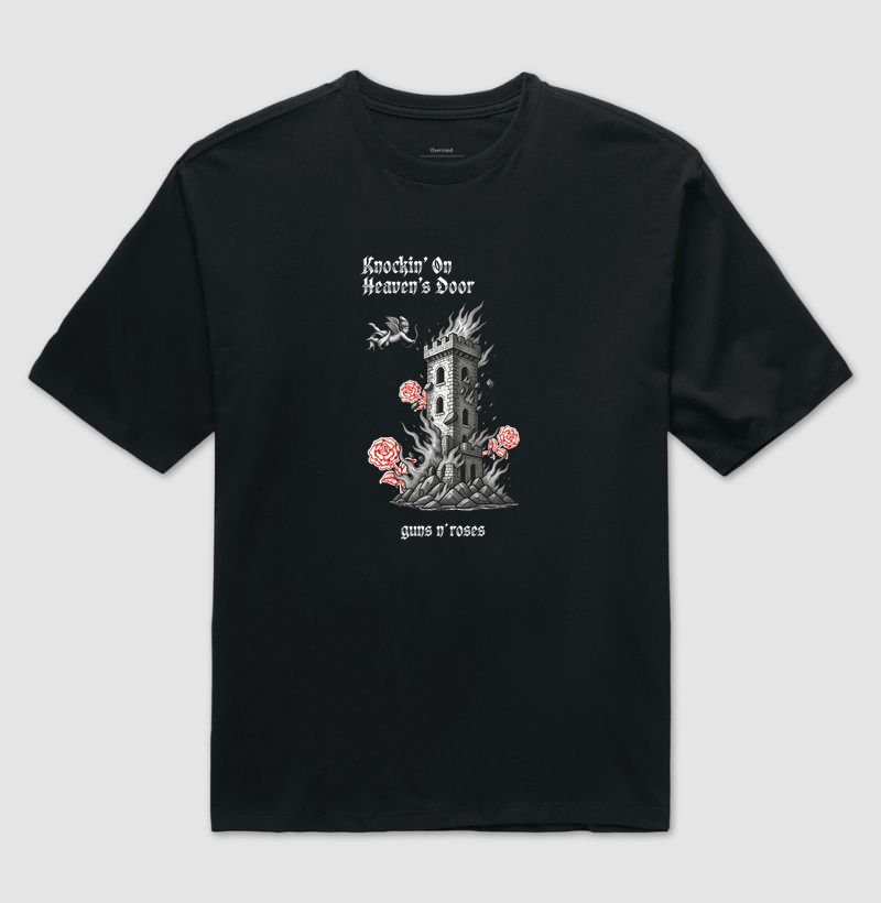  Camiseta Oversized Torre Guns Coleção Música. Unissex Algodão Peruano.