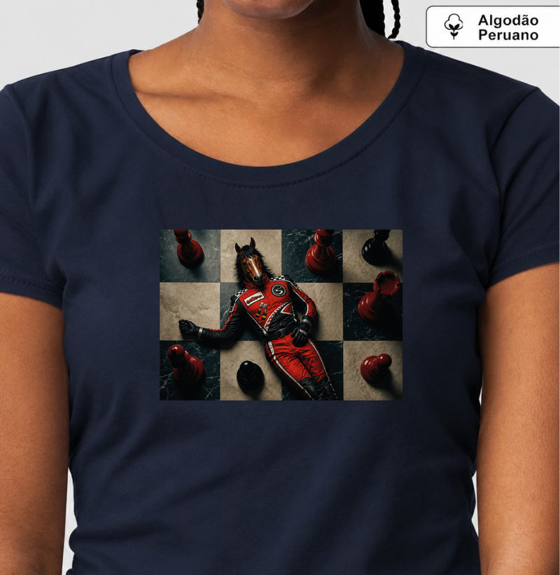 Camiseta Peruana Xeque-Mate (Feminina) - Camiseta Algodão Peruano