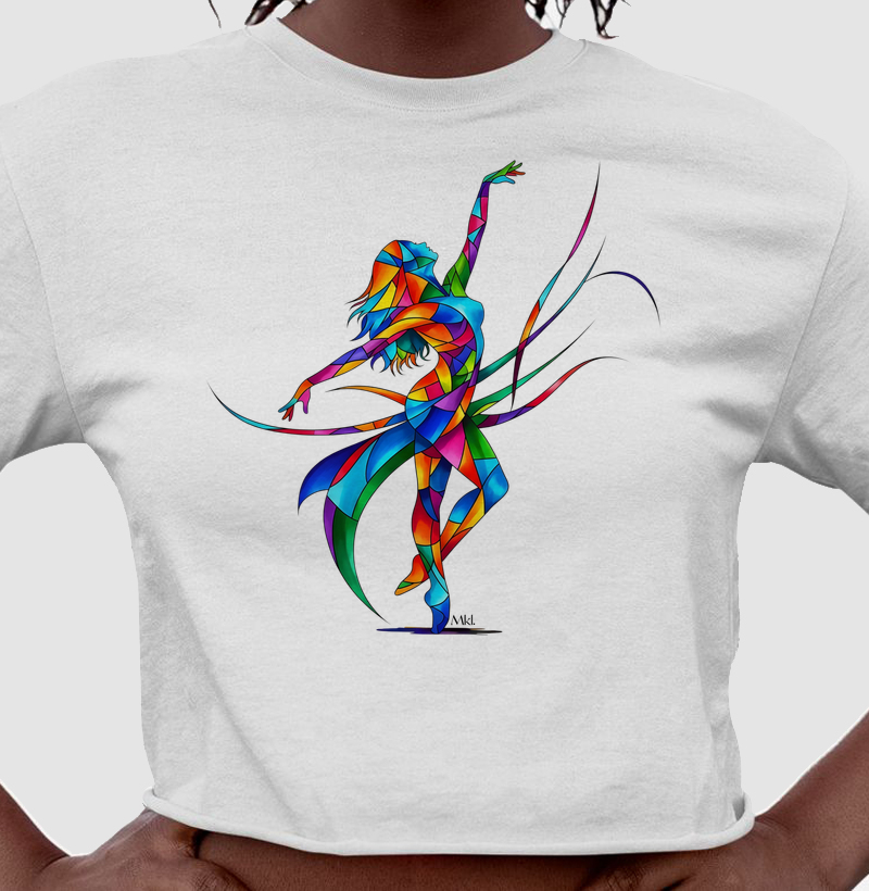 Cropped Algodão Premium - Ritmo em Cores