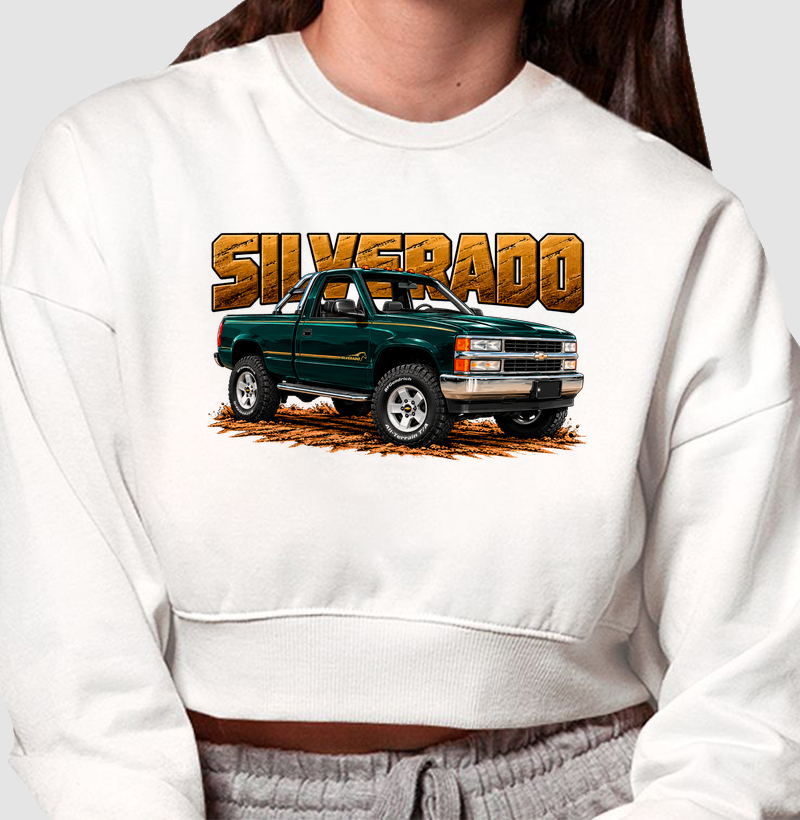 Moletom cropped feminino Silverado - Cropped Moletom
