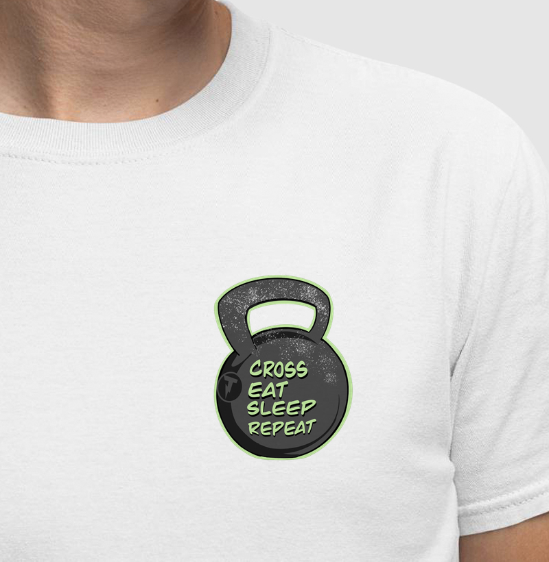 Camiseta Kettlebell Cross, Eat, Sleep, Repeat