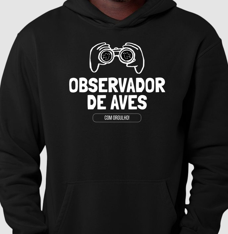 Observador de Aves Branco - Moletom Hoodie