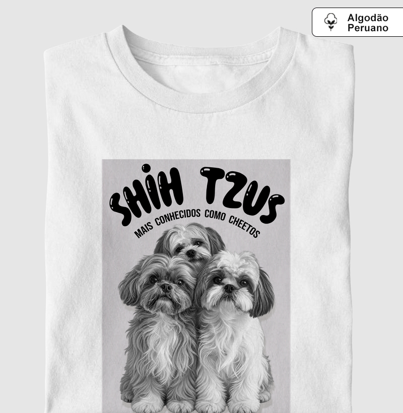 🐶⚔️ Os Três Shihtuzeiros ⚔️🐶 - Camiseta Algodão Peruano