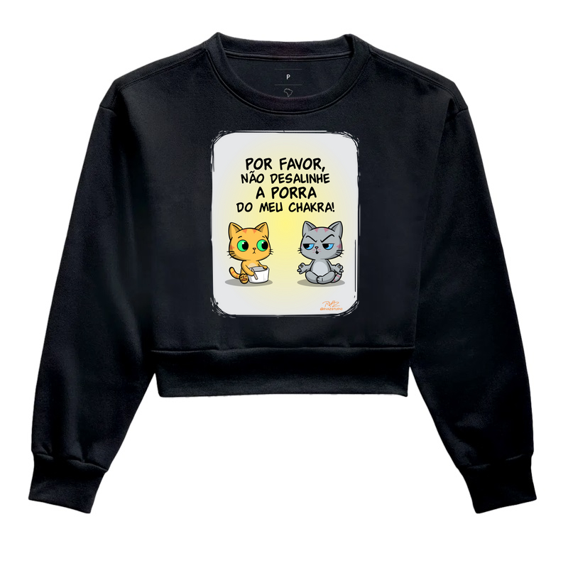 Camiseta Gato Sincero Chakra - Cropped Moletom