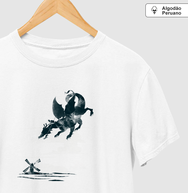 Camiseta Don Quixote Del Dragon Algodão Peruano - Camiseta Algodão Peruano