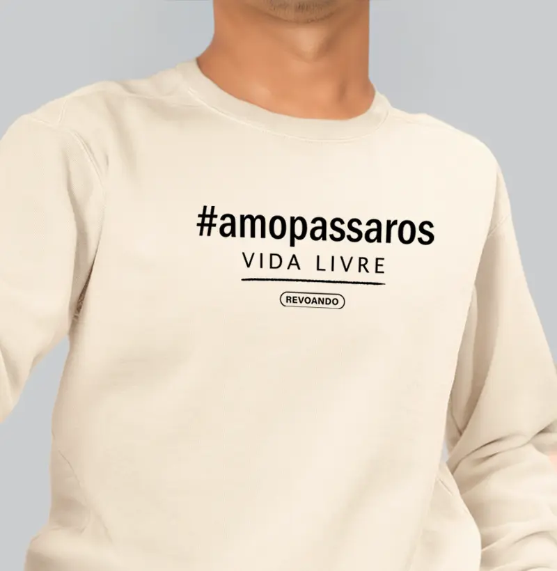 Aves em Texto - #amopassaros minimalista - Moletom