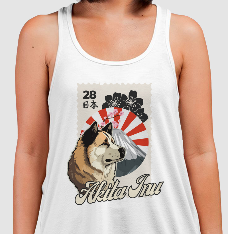 Camiseta Regata Nihon Akita Inu Dog Pulse