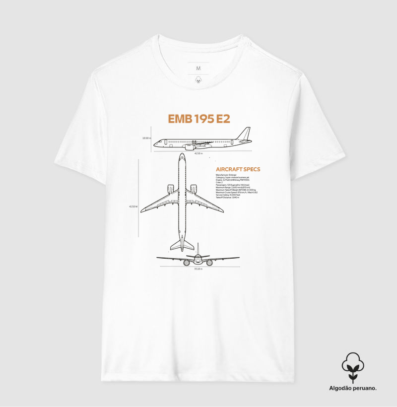Embraer 195 E2 - Blueprint | Algodão Peruano